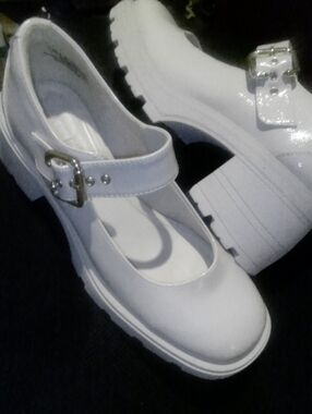 Cream Chunky Mary Jane Platform Shoes By JENN ARDOR